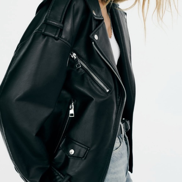 Zara oversized faux leather jacket - Picture 2 of 7
